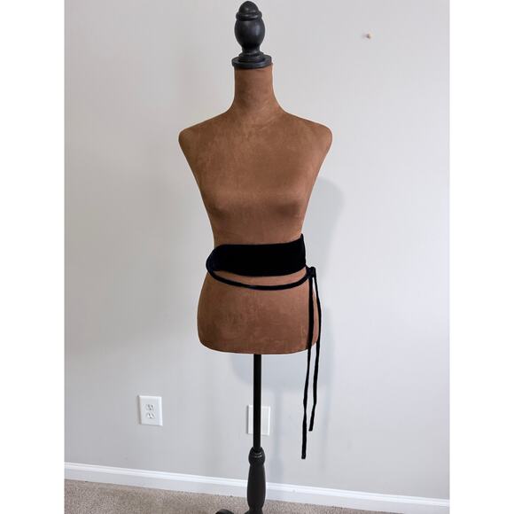 Eileen Fisher Velvet Wrap Belt Navy Blue Silk Blend Tie Waist Sash NWT SzM $78 main image 5